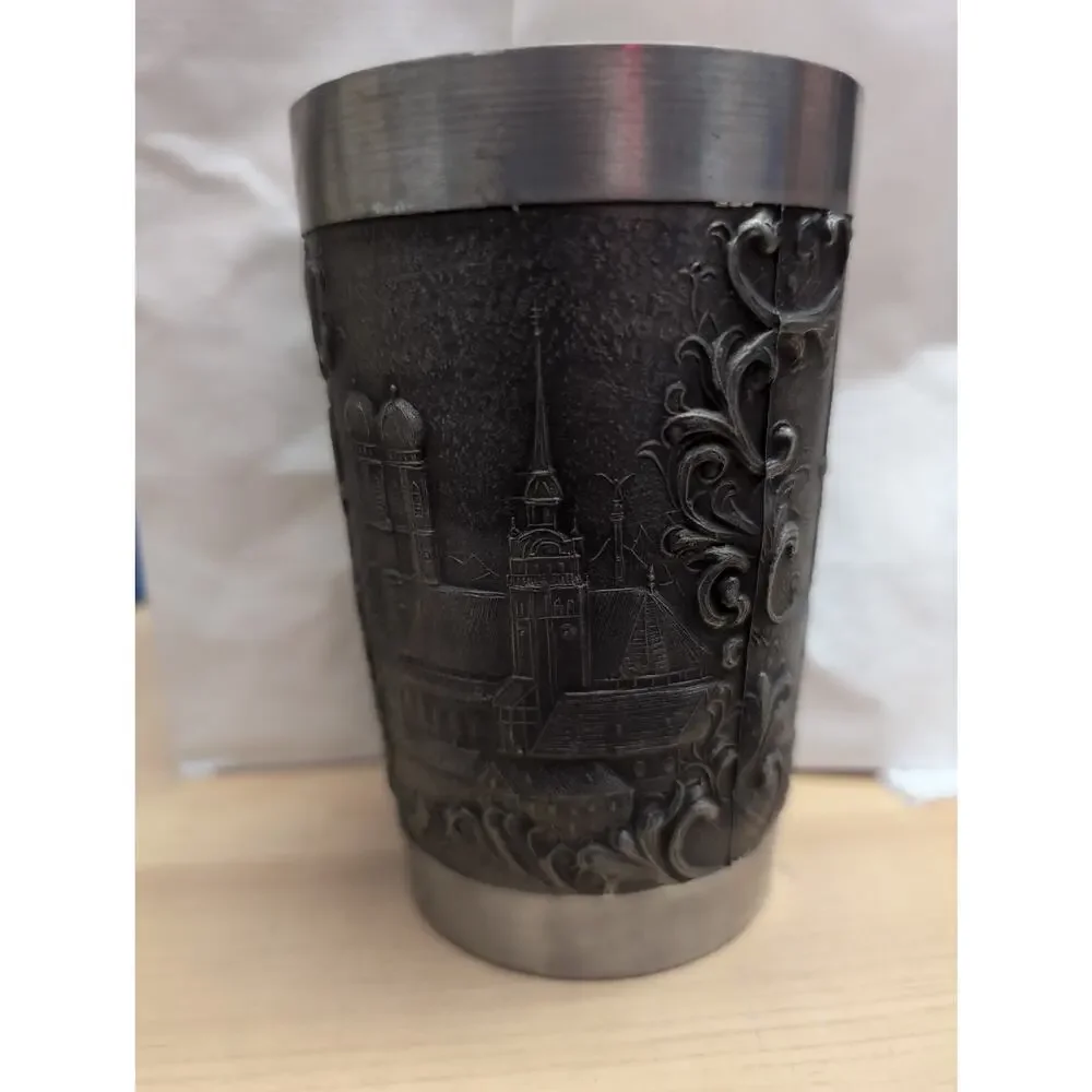 Vintage Zinn Becker Stuttgart German Pewter Munchen Munich Tumbler Wine Cup 5
